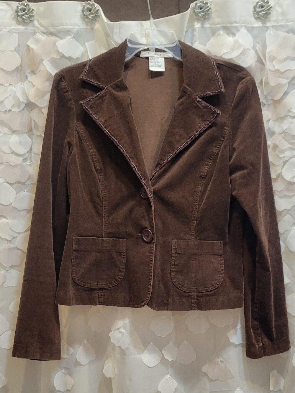Corduroy Tailored Blazer Jacket in Brown